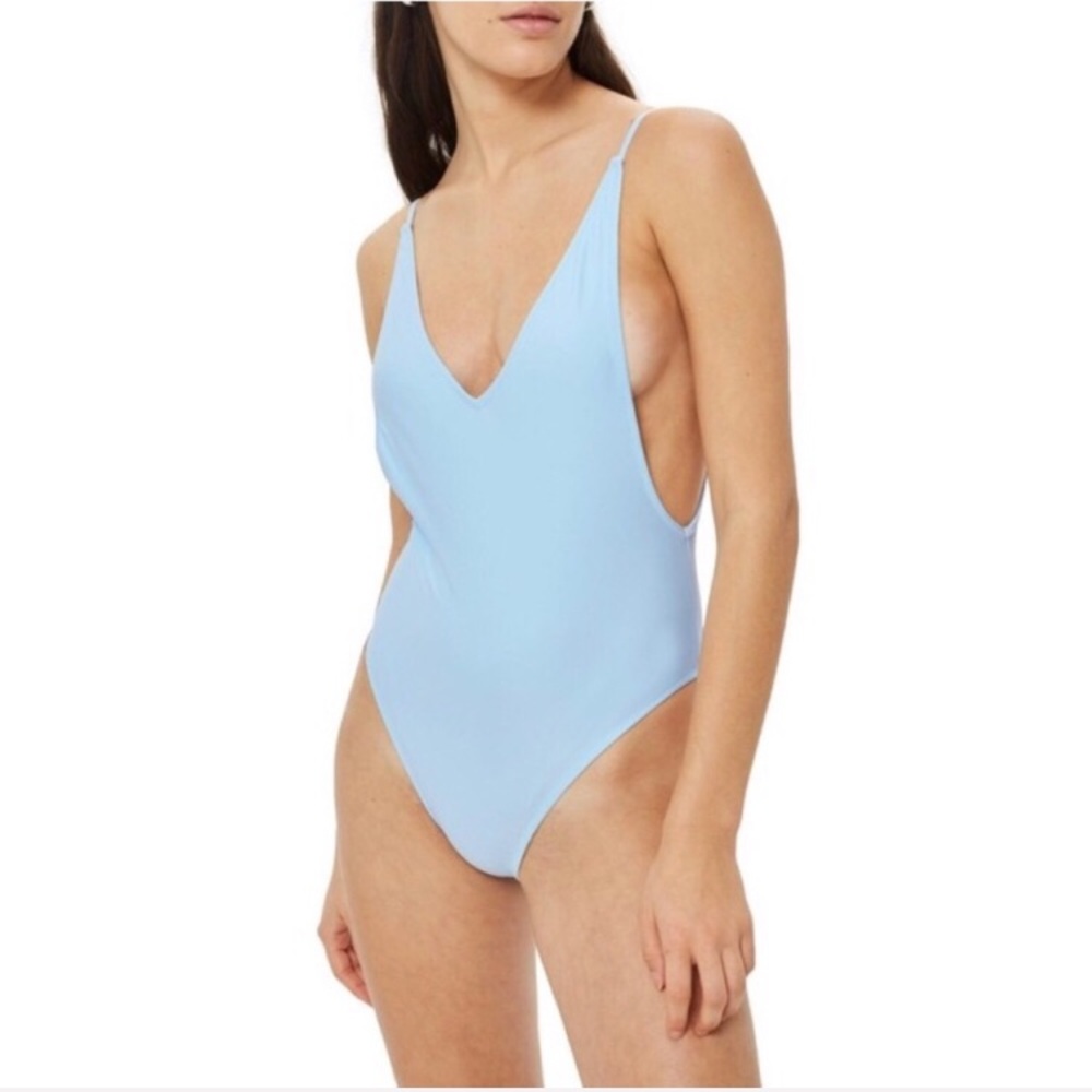 Topshop Women's Blue One-Piece Swimsuit